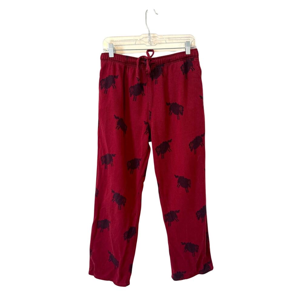 Woolrich Flannel Sheep Pajama Pants Red Burgundy Ruby Size Small